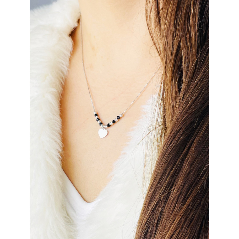 Herz 925 Silber Halskette mit Spinel Halsband Damen