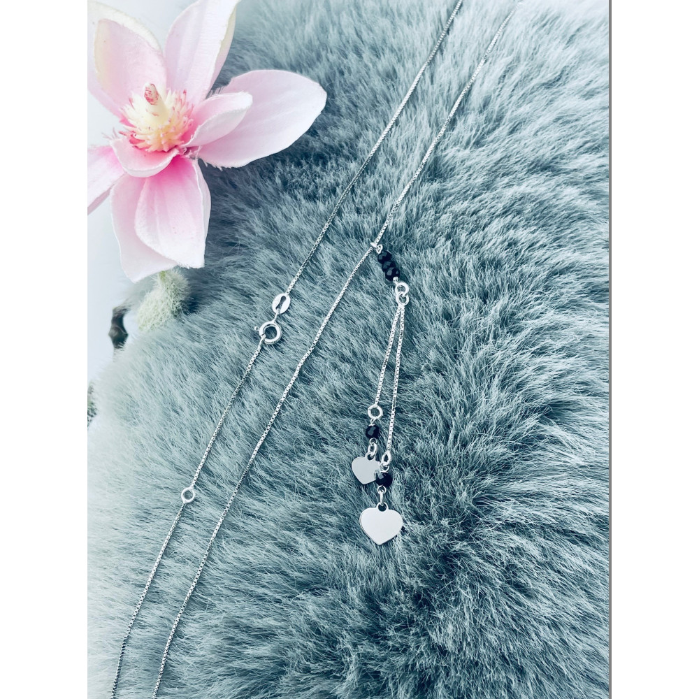 Herz 925 Silber Halskette mit Spinel Halsband Damen