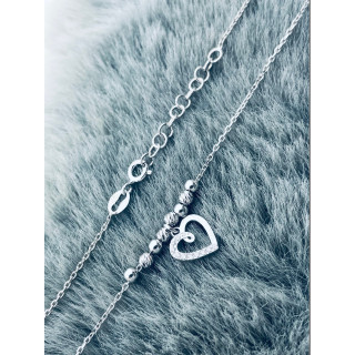 Herz mit Zirkonia 925 Silber Halskette Halsband Damen