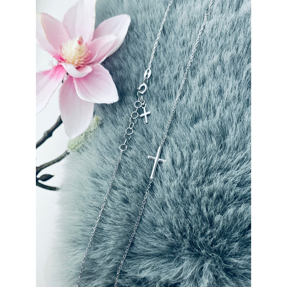 Kreuz 925 Silber Halskette Halsband Damen