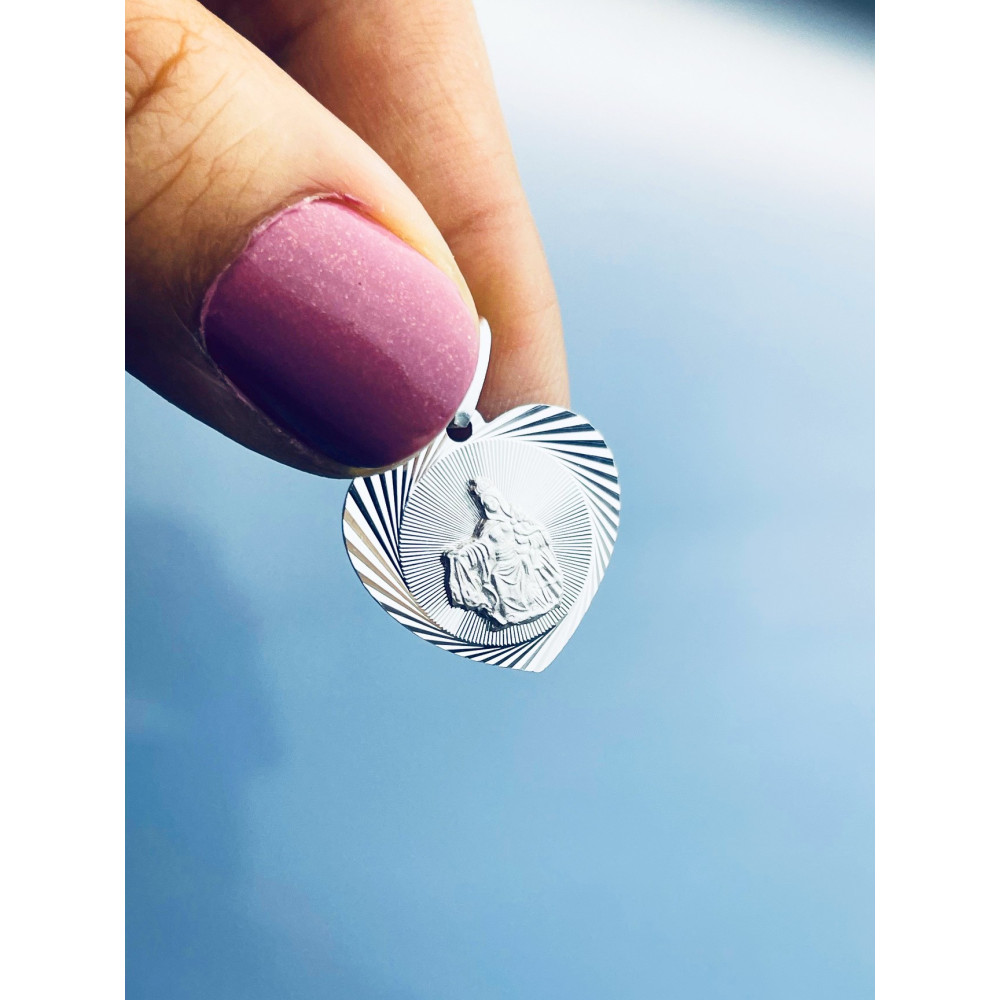 copy of Srebrny komplet naszyjnik łańcuszek rombo zawieszka Archanioł Michał