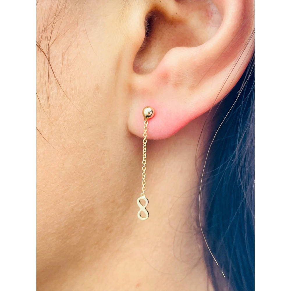 Gold Ohrringe Unendlichkeit Ohrhänger Ohrstecker Ohrschmuck Gelbgold