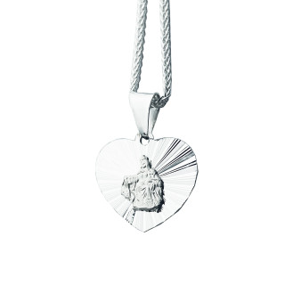 925 Silber Halskette mit Kette und Anhänger Madonna Maria und Jezus