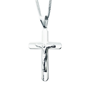 925 Silber Pancerkette Halskette mit Kette und Kreuz mit Jesus