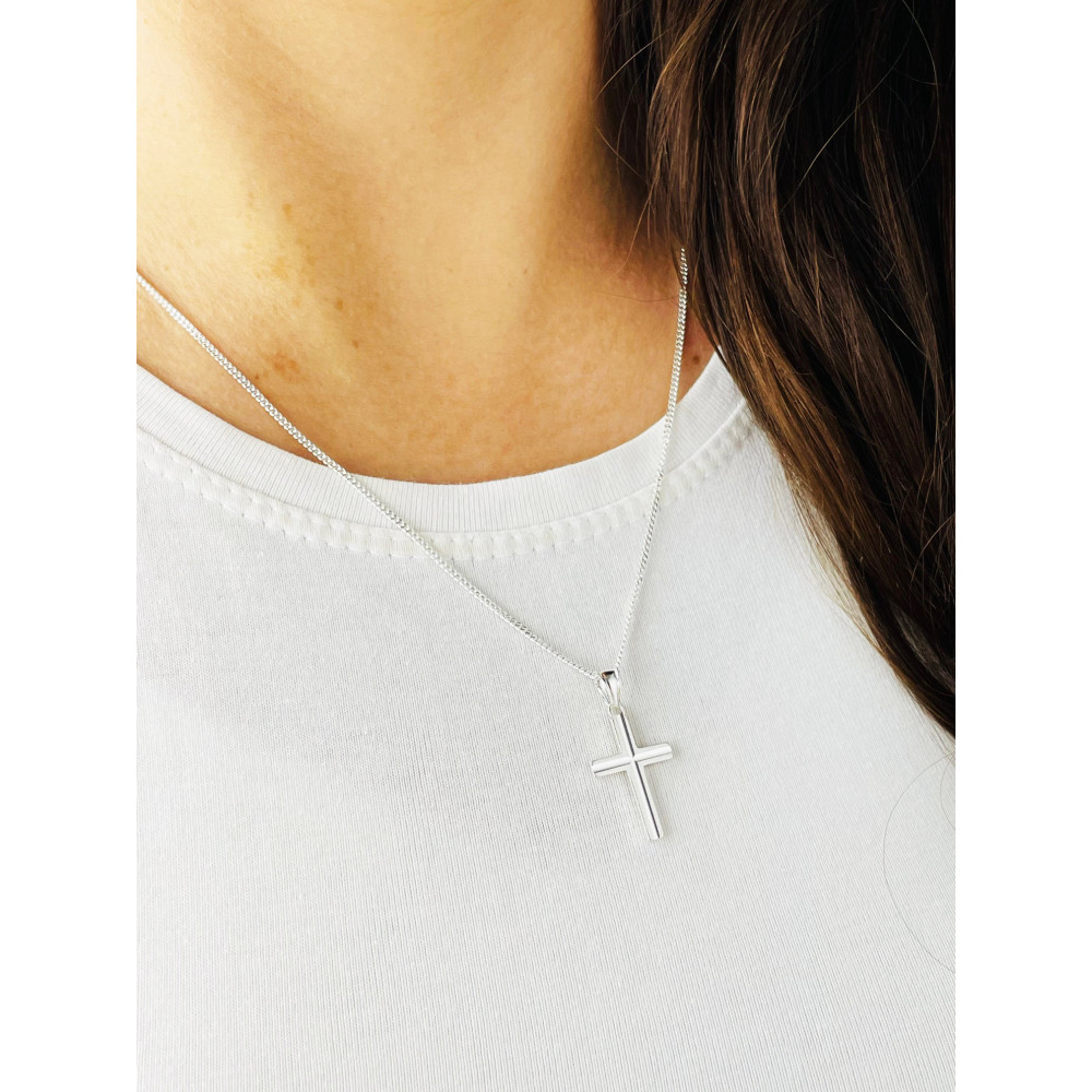 copy of Srebrny komplet naszyjnik łańcuszek rombo zawieszka Archanioł Michał