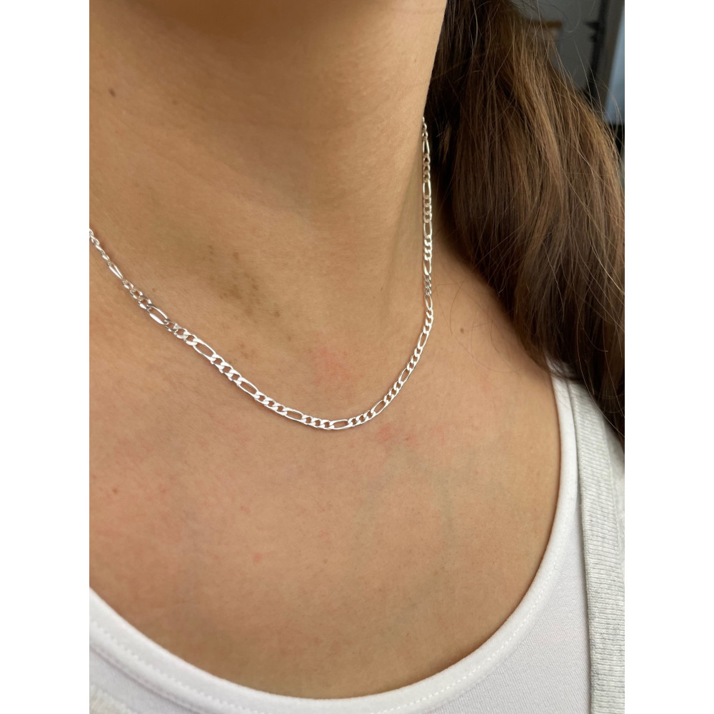 Srebrny łańcuszek figaro