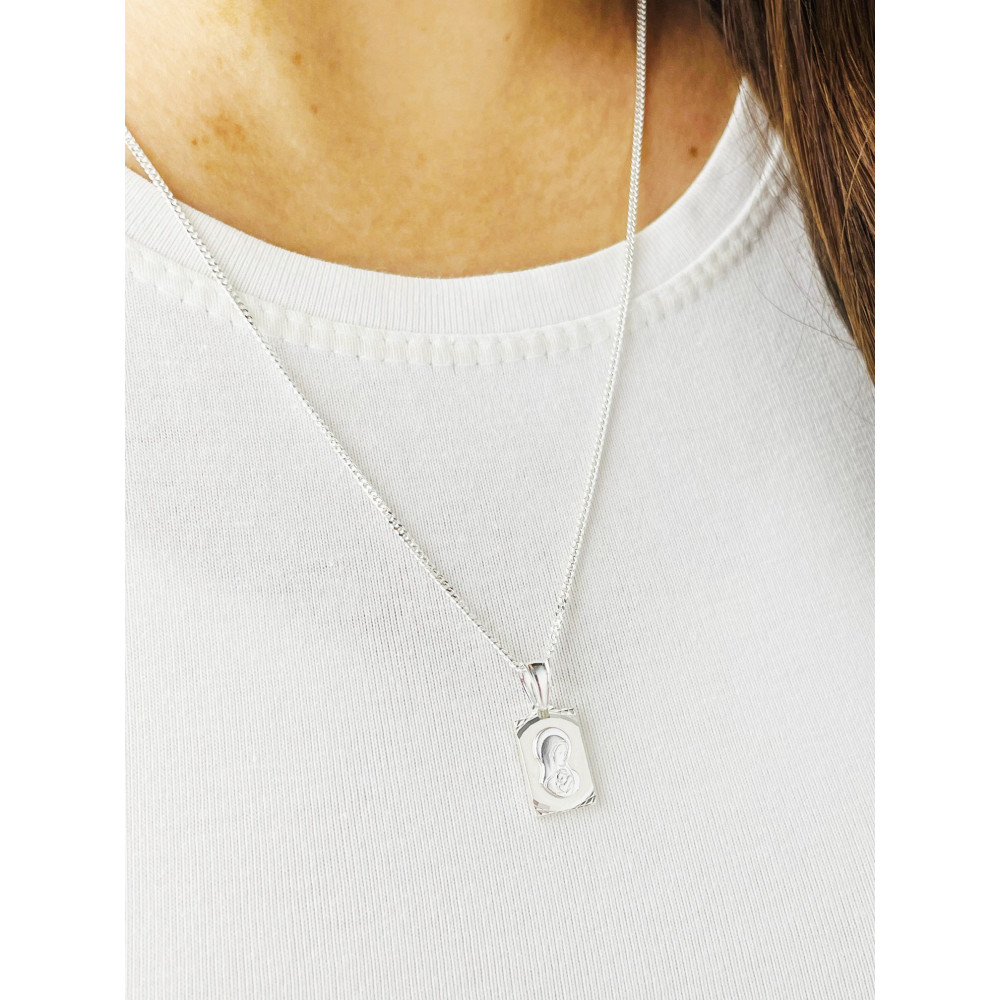 copy of Srebrny komplet naszyjnik łańcuszek rombo zawieszka Archanioł Michał