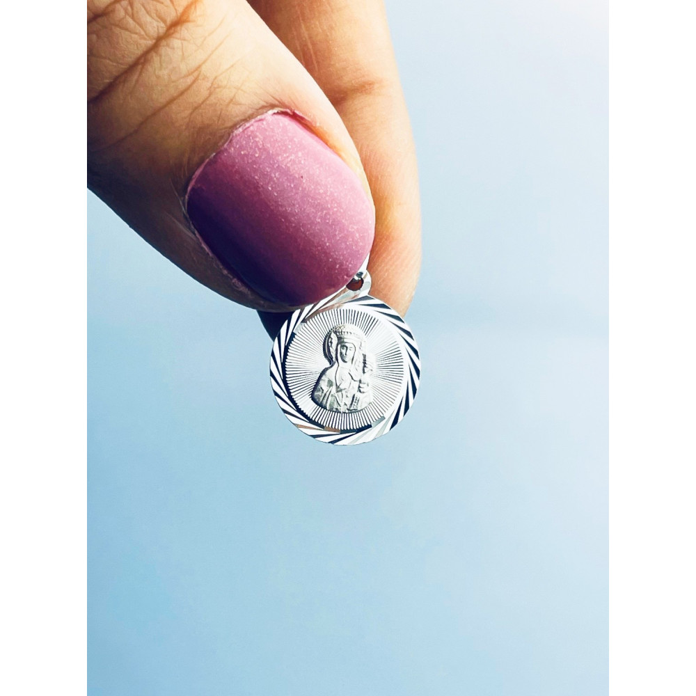 copy of Srebrny komplet naszyjnik łańcuszek rombo zawieszka Archanioł Michał