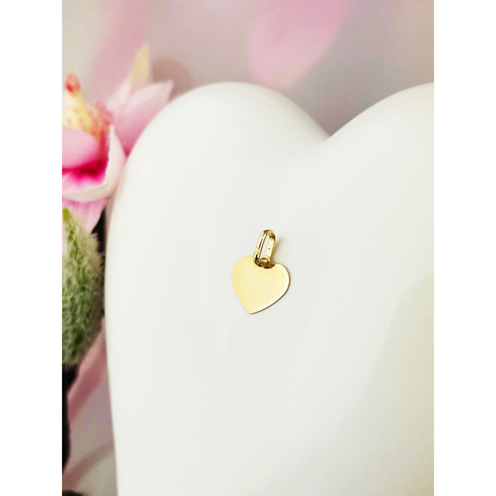Złoty wisiorek zawieszka serce serduszko płaskie gładkie polerowane
