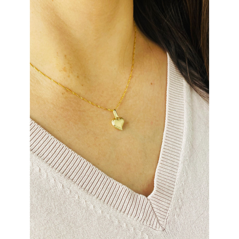 Anhänger Herz Kettenanhänger Gelbgold Goldanhänger 585er 14KT