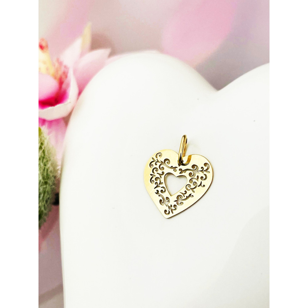 copy of Złoty wisiorek zawieszka rozeta ażurowa