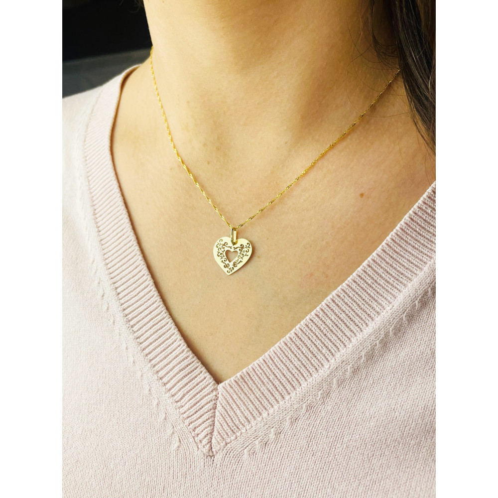 Anhänger Kettenanhänger Gelbgold Goldanhänger Herz Gold 585er 14KT