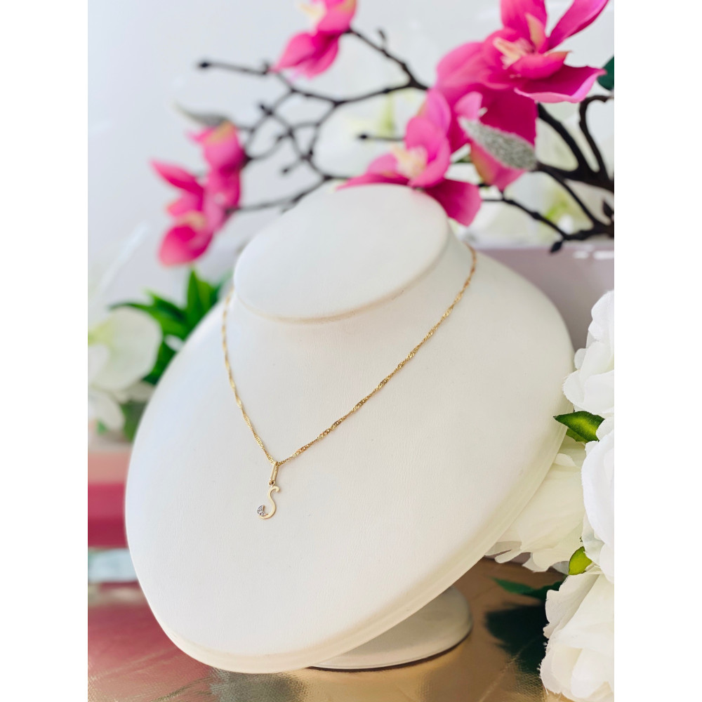 Anhänger Buchstabe S Kettenanhänger Goldanhänger mit Zirkonia Gelbgold