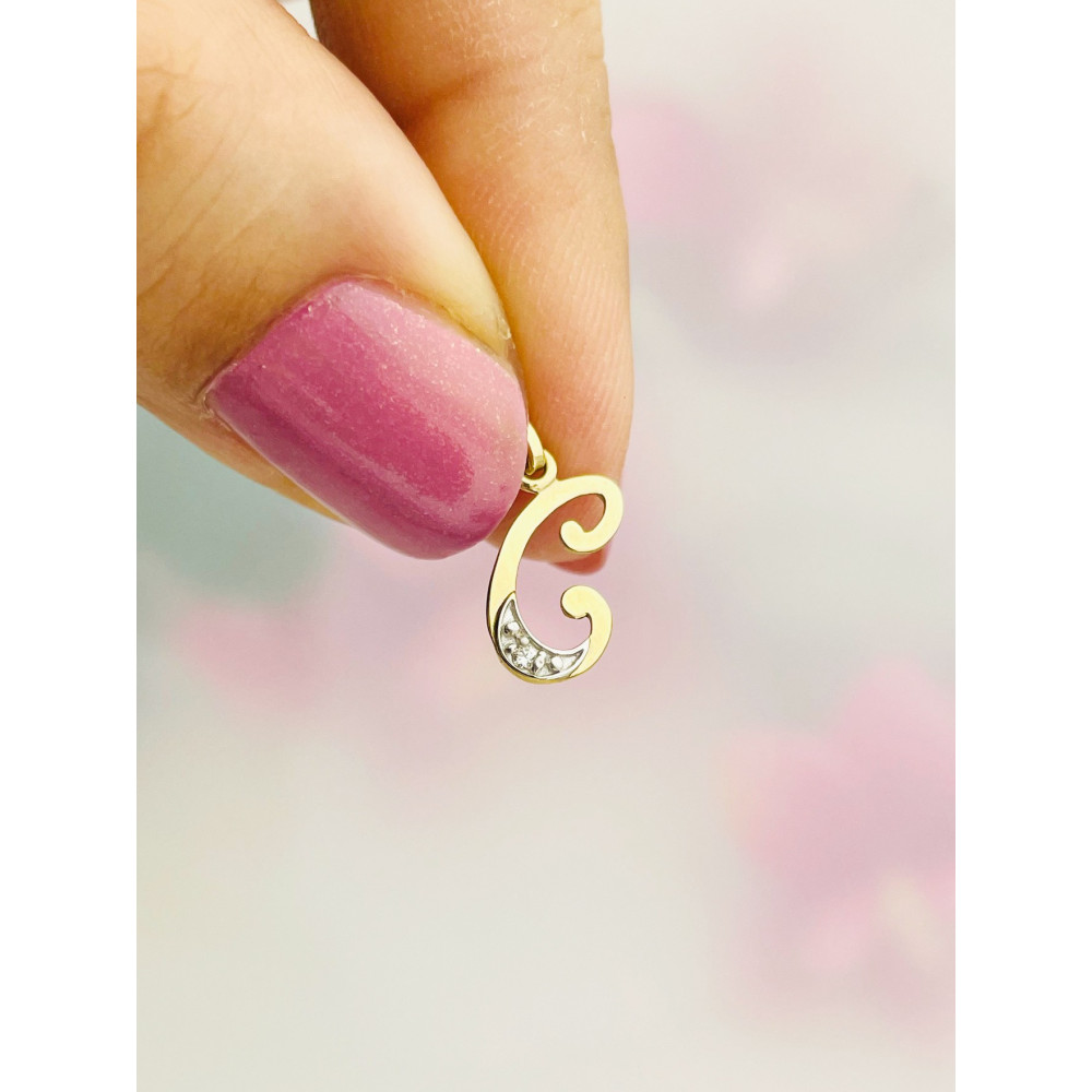 copy of Złoty wisiorek zawieszka rozeta ażurowa