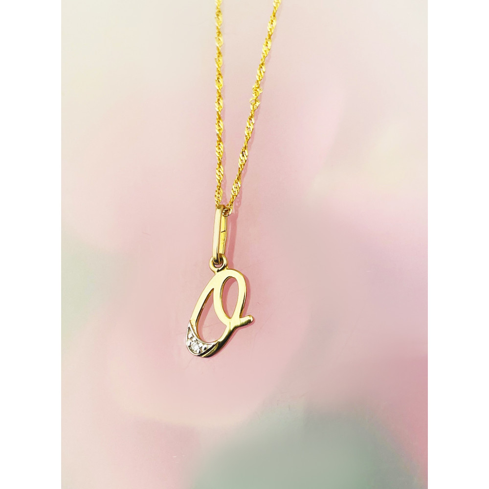 Anhänger Buchstabe O Kettenanhänger Goldanhänger Gelbgold