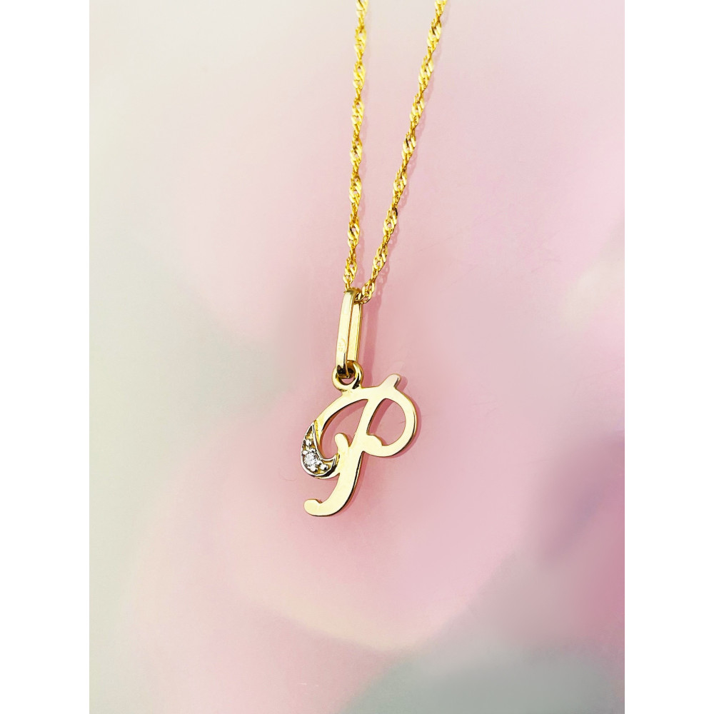 Anhänger Buchstabe P Kettenanhänger Goldanhänger Gelbgold