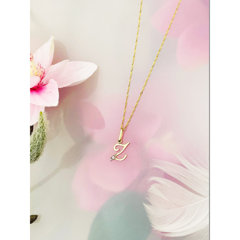 Anhänger Buchstabe Z Kettenanhänger Goldanhänger Gelbgold