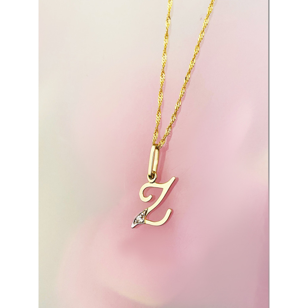 Anhänger Buchstabe Z Kettenanhänger Goldanhänger Gelbgold