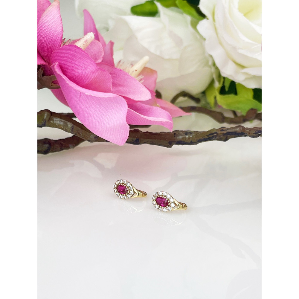 copy of Złote kolczyki kuleczki z cyrkoniami dwukolorowe