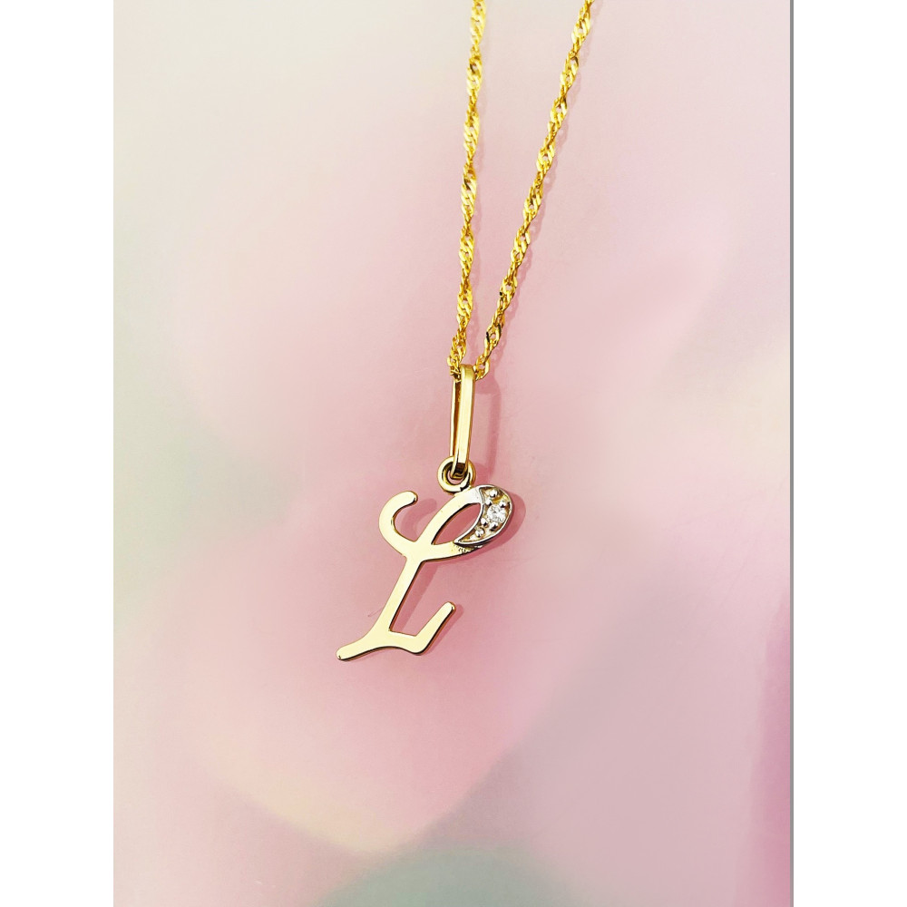 Anhänger Buchstabe L Kettenanhänger Goldanhänger Gelbgold