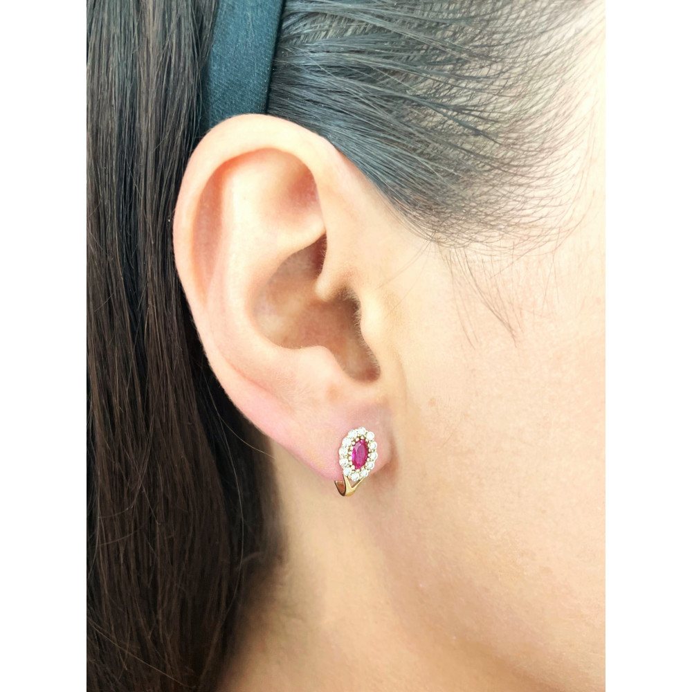 copy of Złote kolczyki kuleczki z cyrkoniami dwukolorowe