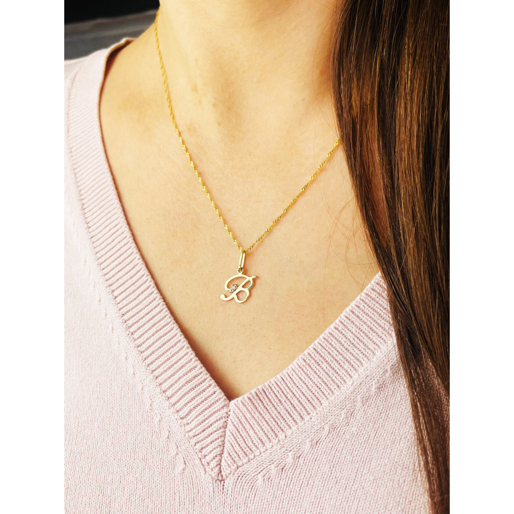Anhänger Buchstabe B Kettenanhänger Goldanhänger 14KT Gelbgold