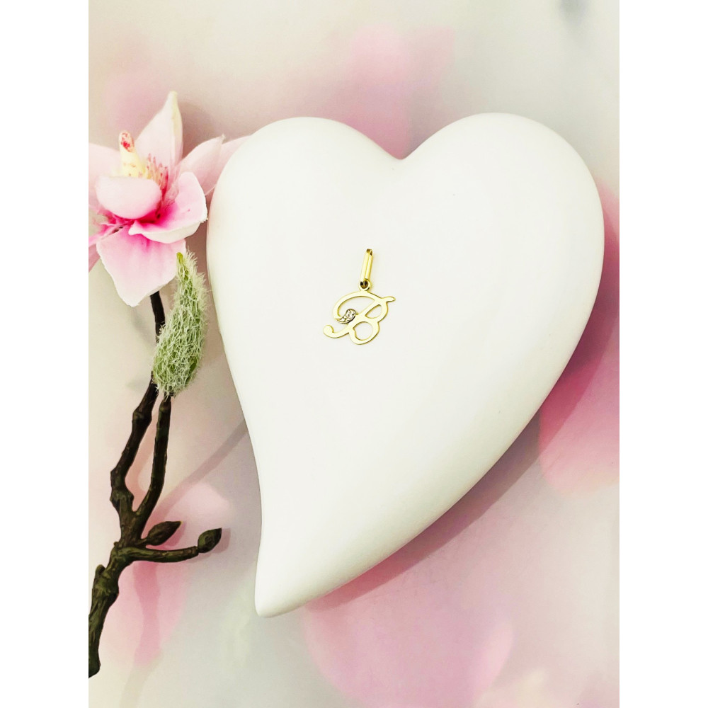 Anhänger Buchstabe B Kettenanhänger Goldanhänger 14KT Gelbgold