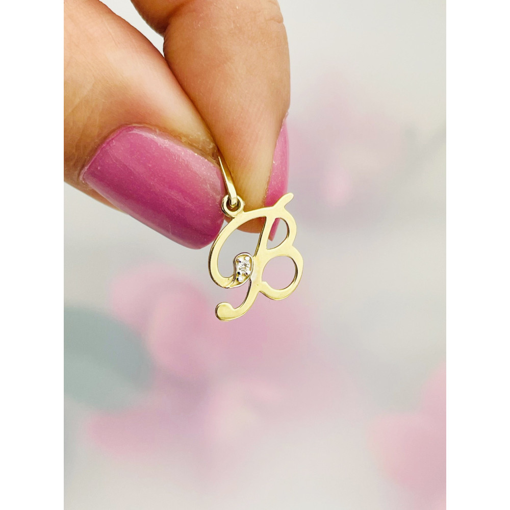 Anhänger Buchstabe B Kettenanhänger Goldanhänger 14KT Gelbgold