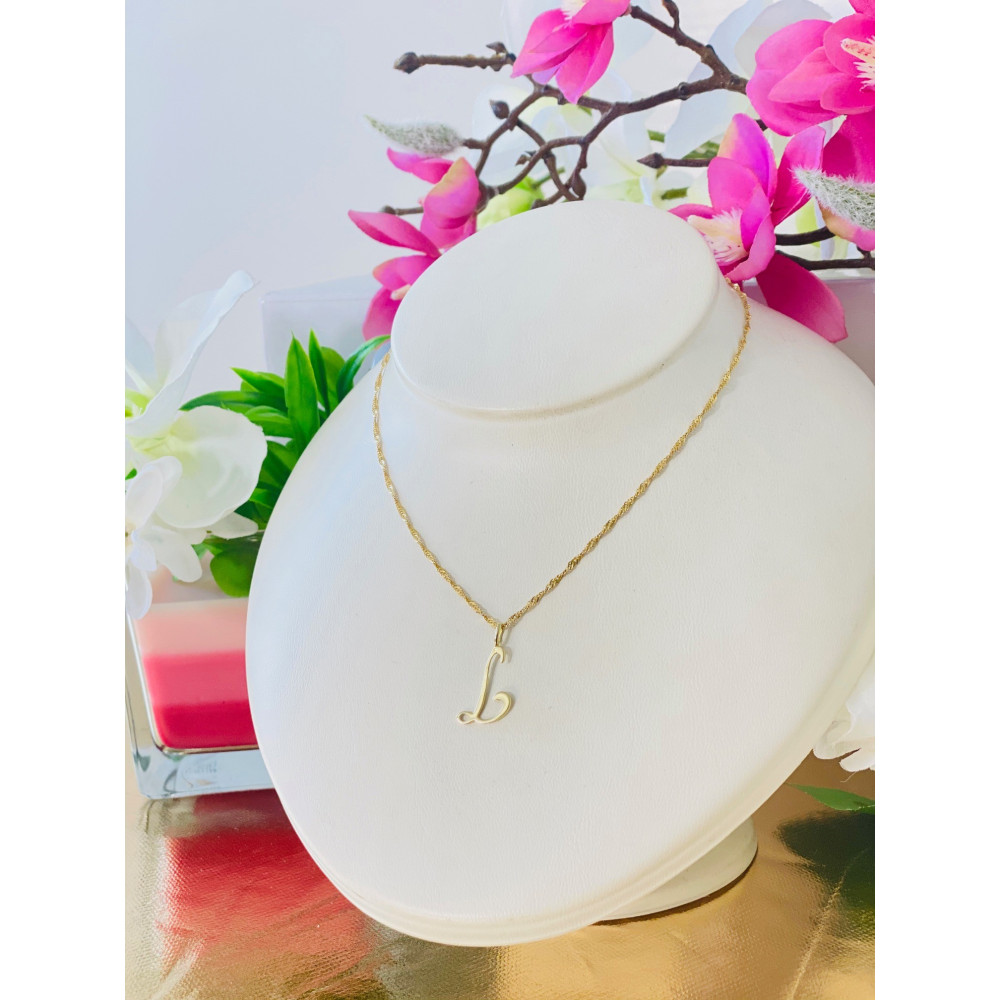 Anhänger Buchstabe L Kettenanhänger Gold Goldanhänger