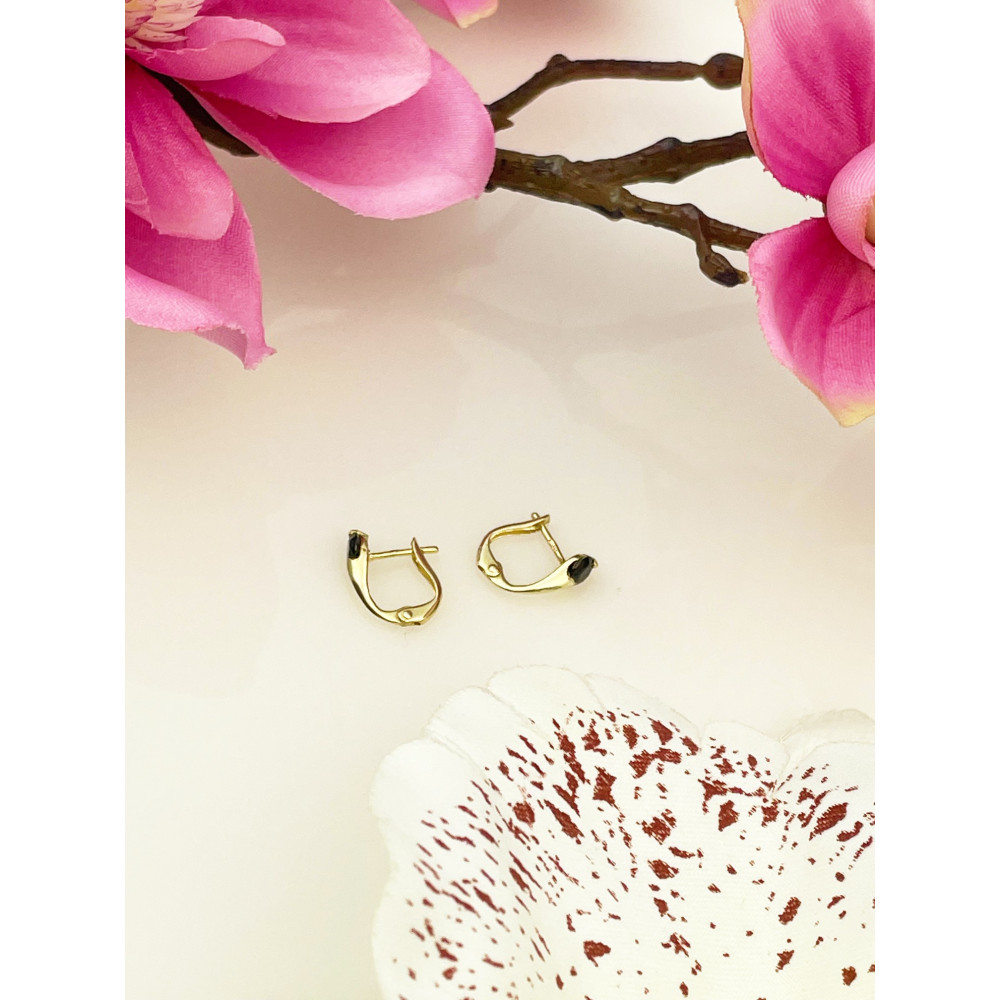 Gold Ohrringe Mit Onyx Ohrhänger Ohrstecker Ohrschmuck Gelbgold