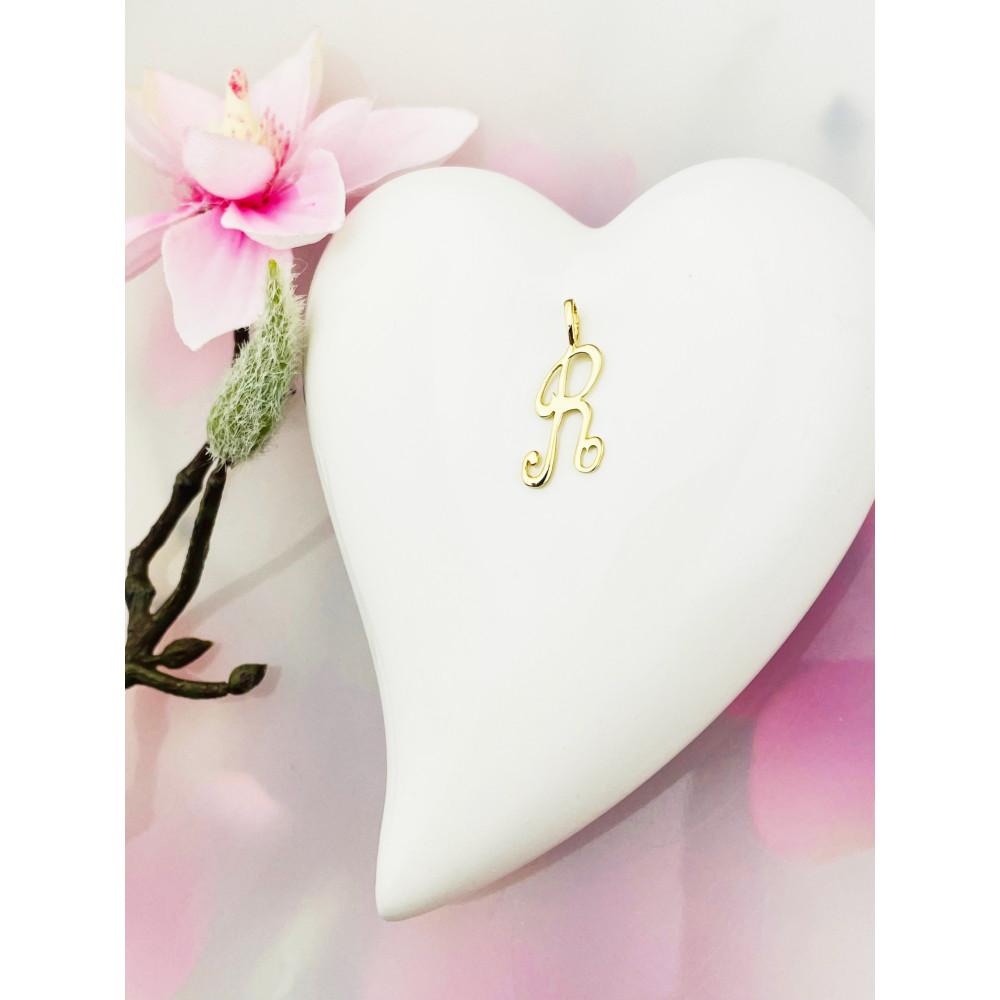 Anhänger Buchstabe R Kettenanhänger Gold Goldanhänger