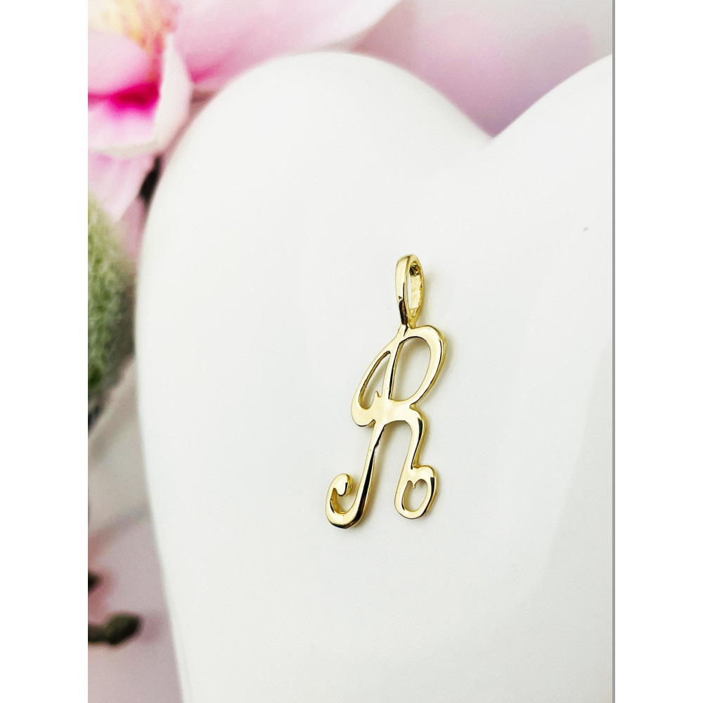 Anhänger Buchstabe R Kettenanhänger Gold Goldanhänger