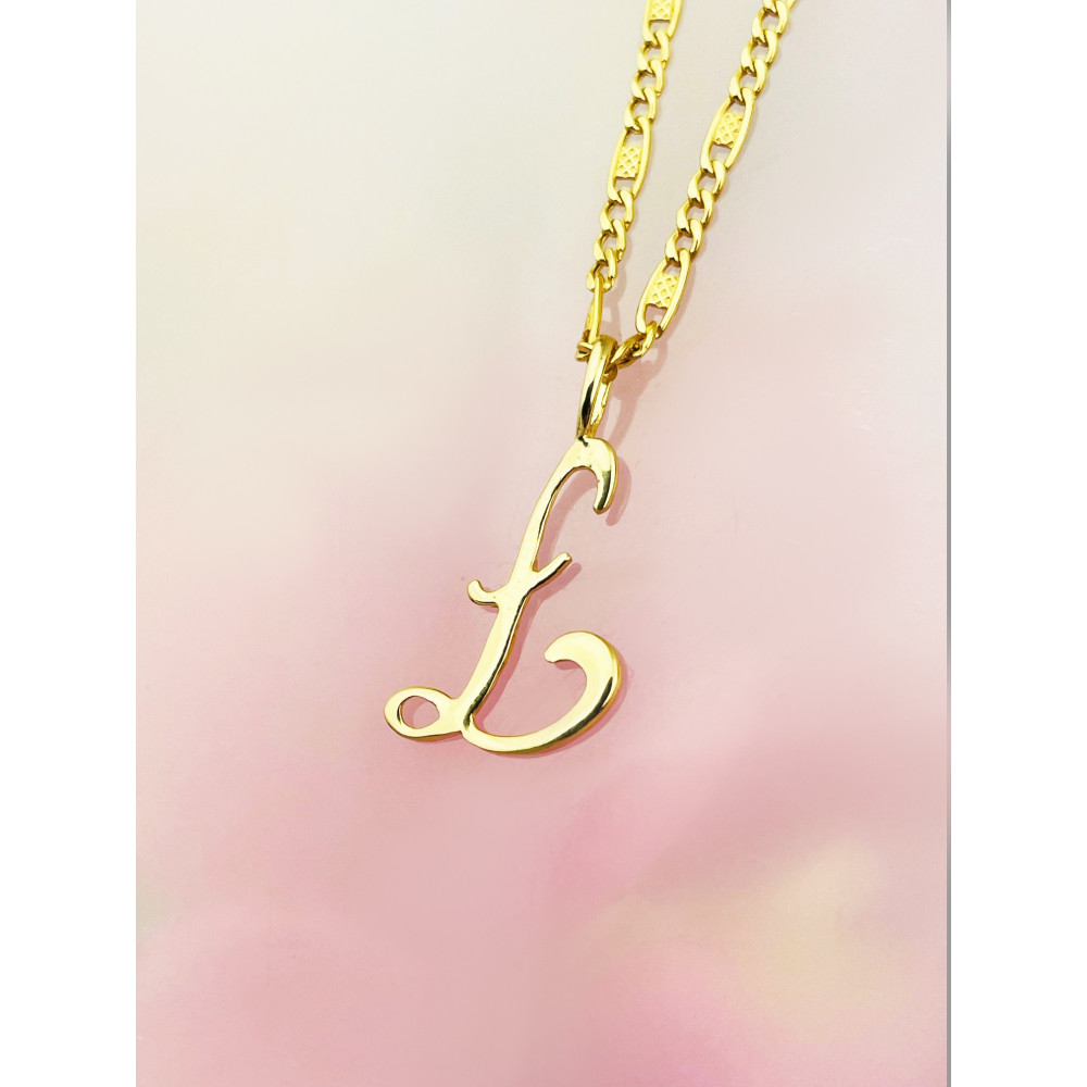 Anhänger Buchstabe Ł Kettenanhänger Gold Goldanhänger