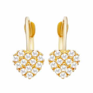 Gold Ohrringe Mit Zirconia Herzen Ohrhänger Ohrstecker Ohrschmuck Gelbgold