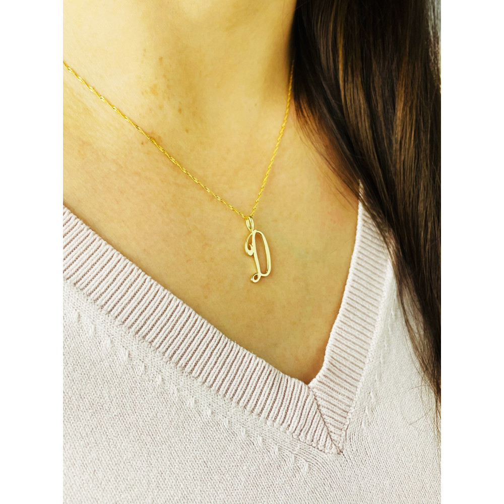 Anhänger Buchstabe D Kettenanhänger Gold Goldanhänger