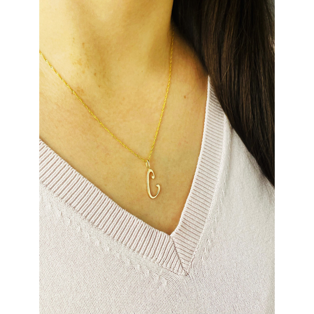 Anhänger Buchstabe C Kettenanhänger Gold Goldanhänger