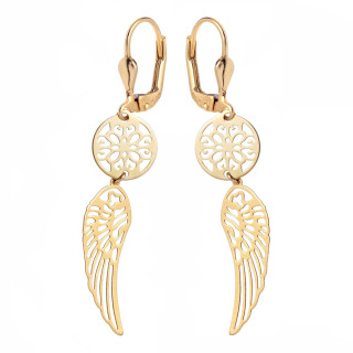 Gold Ohrringe Flügel Ohrhänger Ohrstecker Ohrschmuck Gelbgold