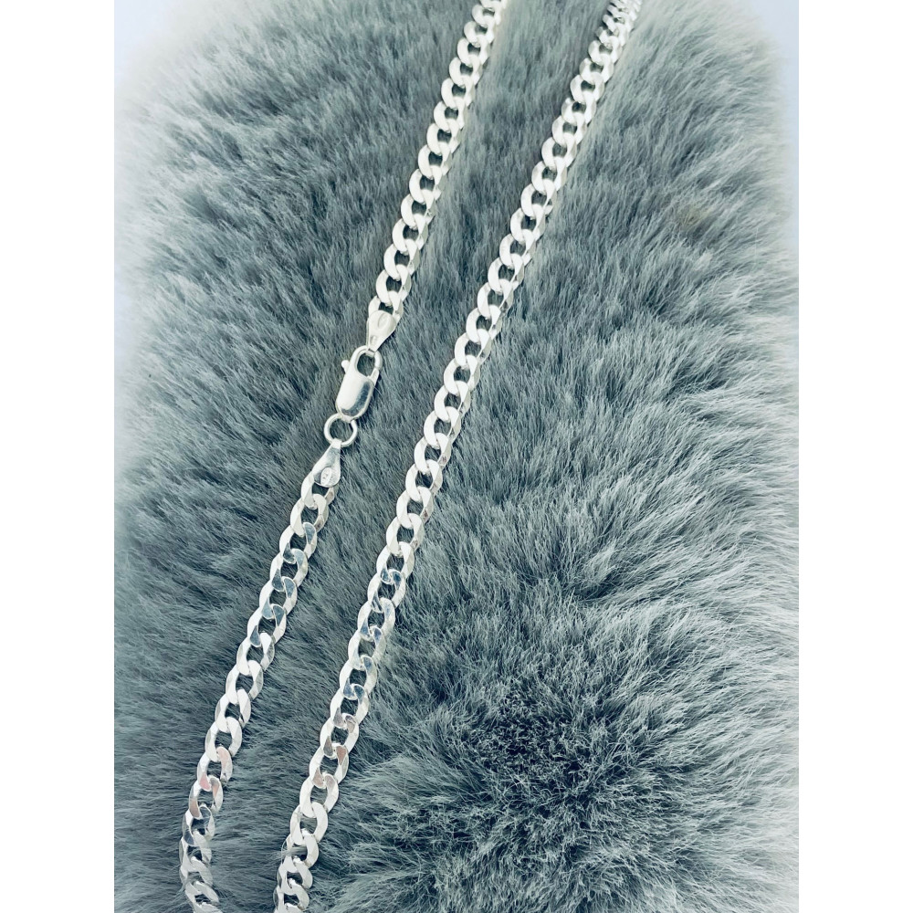 Srebrny łańcuszek szeroka pancerka