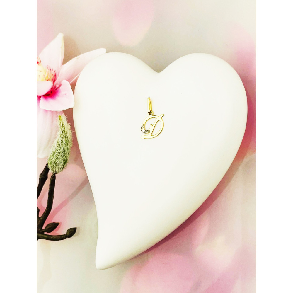 Anhänger Buchstabe D Kettenanhänger Goldanhänger Gelbgold