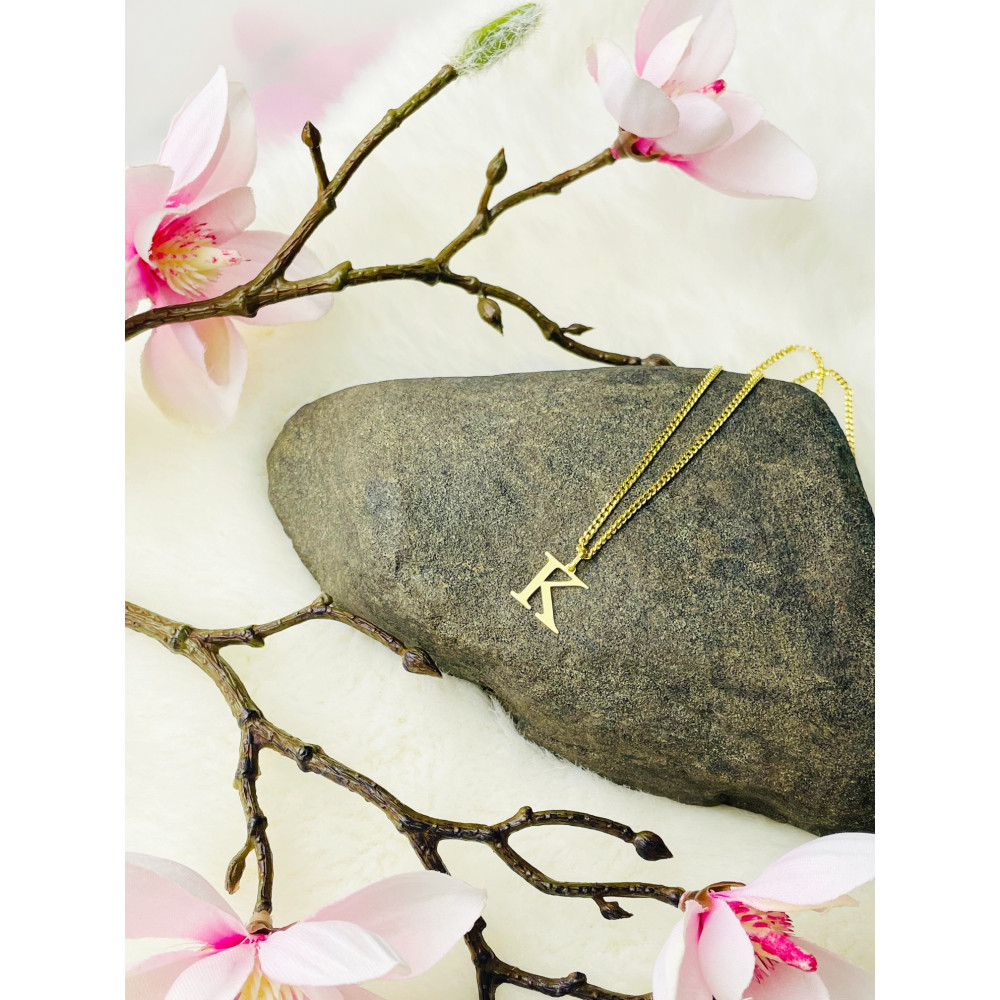 Anhänger Buchstabe K Kettenanhänger Goldanhänger 14KT Gelbgold