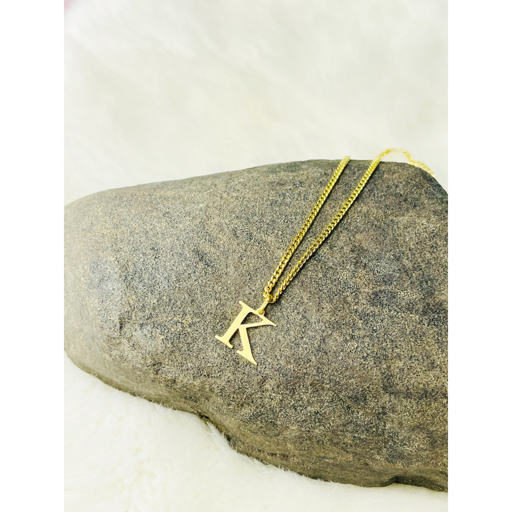 Złoty wisiorek zawieszka literka K klasyczna prosta