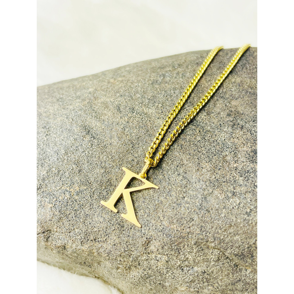 Anhänger Buchstabe K Kettenanhänger Goldanhänger 14KT Gelbgold