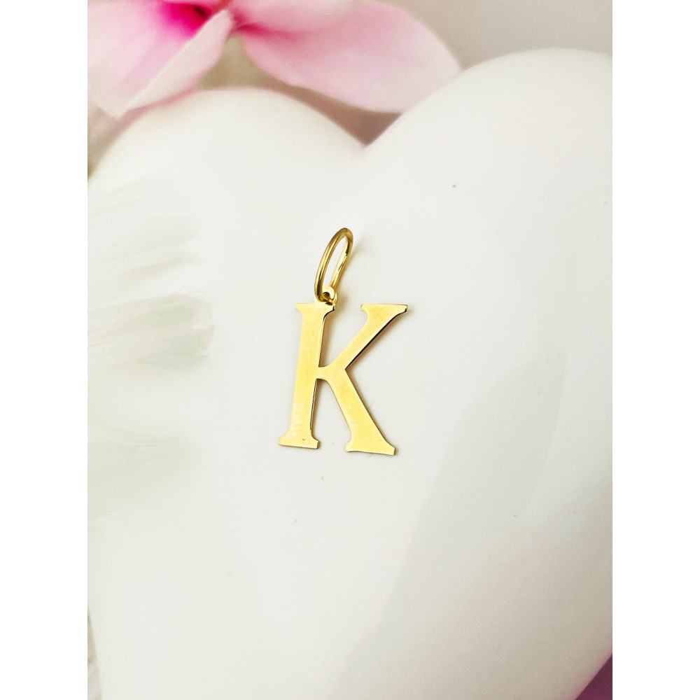 Anhänger Buchstabe K Kettenanhänger Goldanhänger 14KT Gelbgold