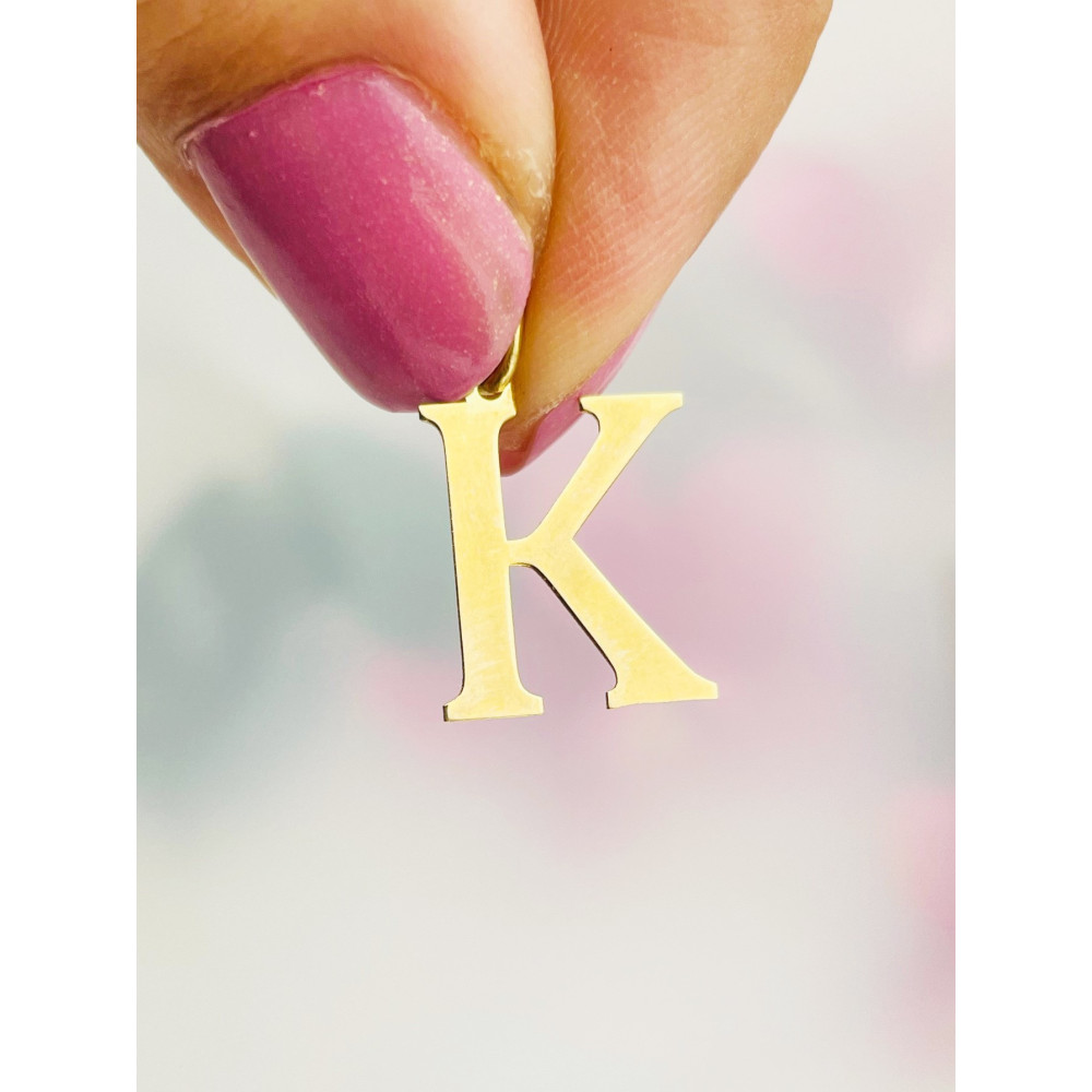 Anhänger Buchstabe K Kettenanhänger Goldanhänger 14KT Gelbgold