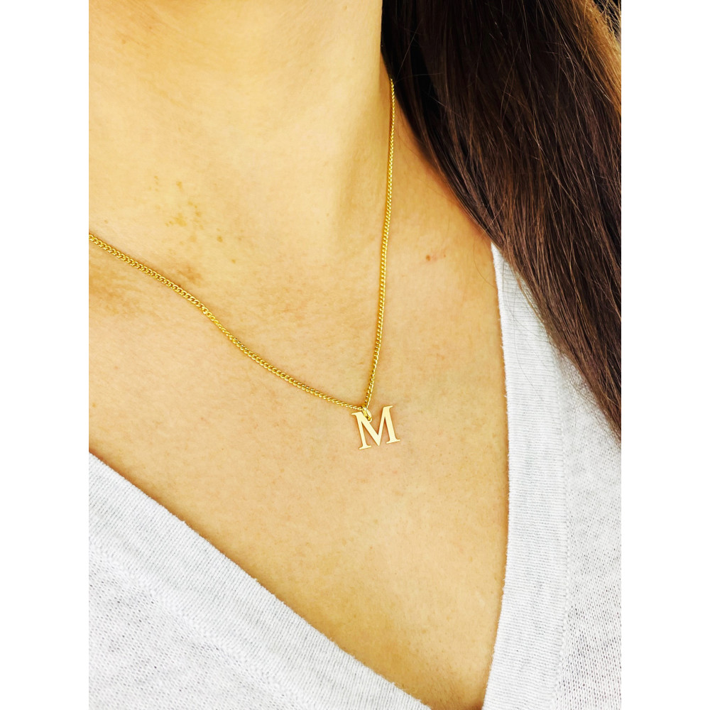 Anhänger Buchstabe M Kettenanhänger Goldanhänger 14KT Gelbgold