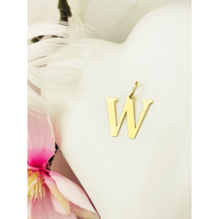 Anhänger Buchstabe W Kettenanhänger Goldanhänger 14KT Gelbgold