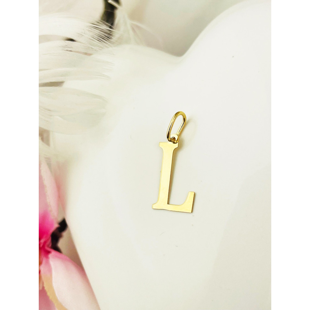 Anhänger Buchstabe L Kettenanhänger Goldanhänger 14KT Gelbgold