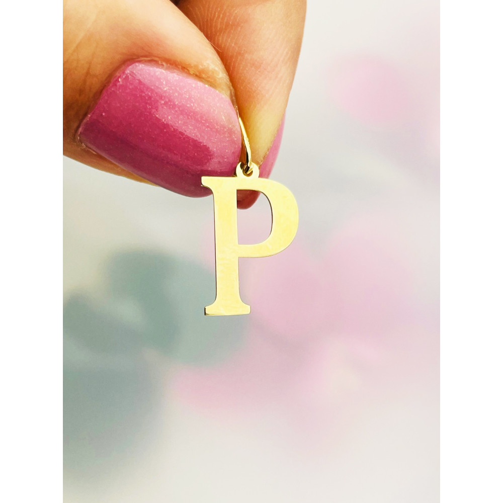 Anhänger Buchstabe P Kettenanhänger Goldanhänger 14KT Gelbgold