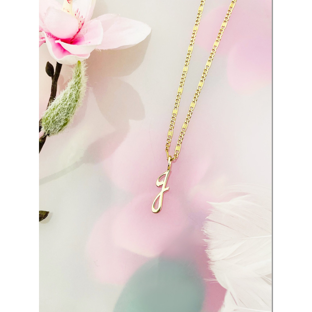 Złoty wisiorek zawieszka literka J