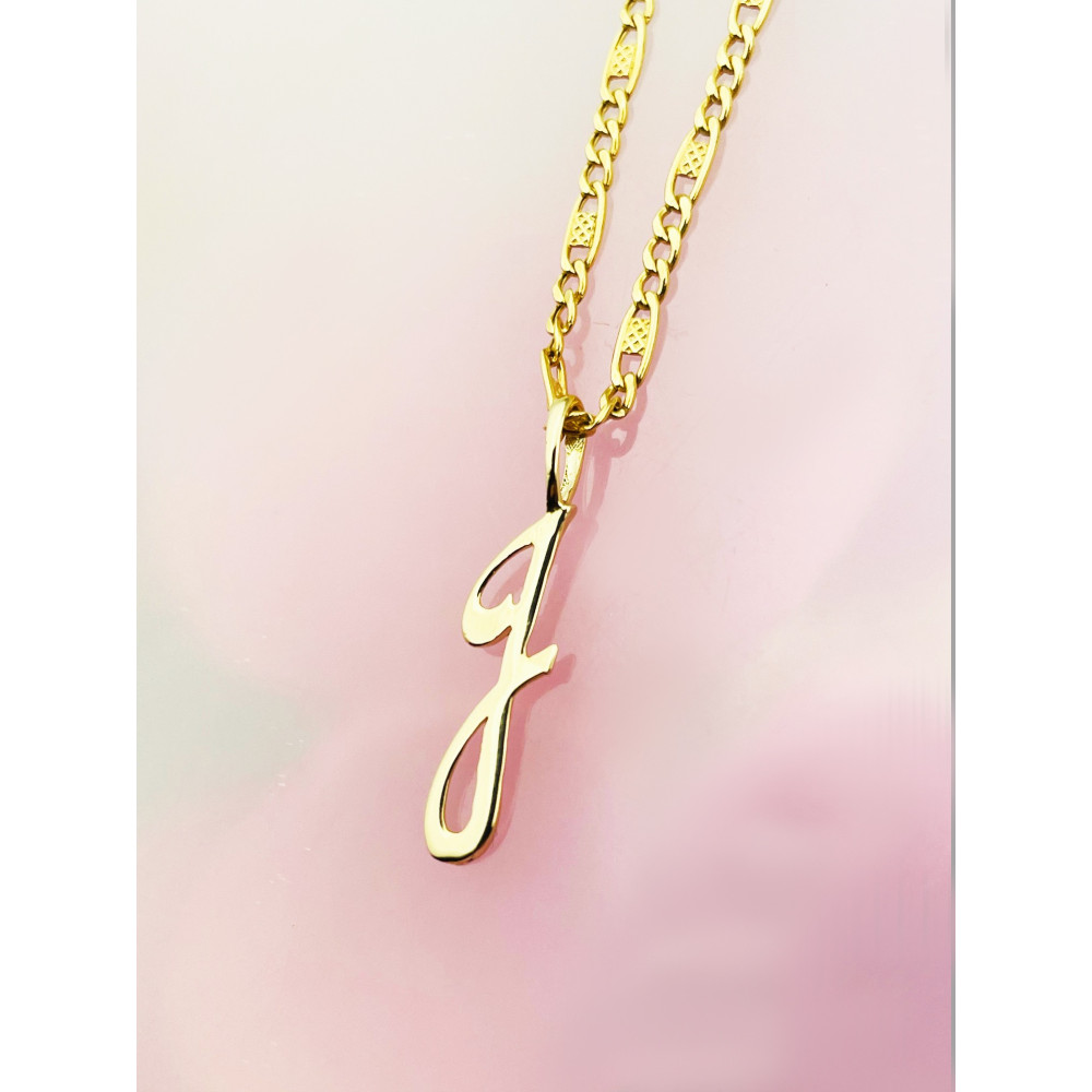 Złoty wisiorek zawieszka literka J